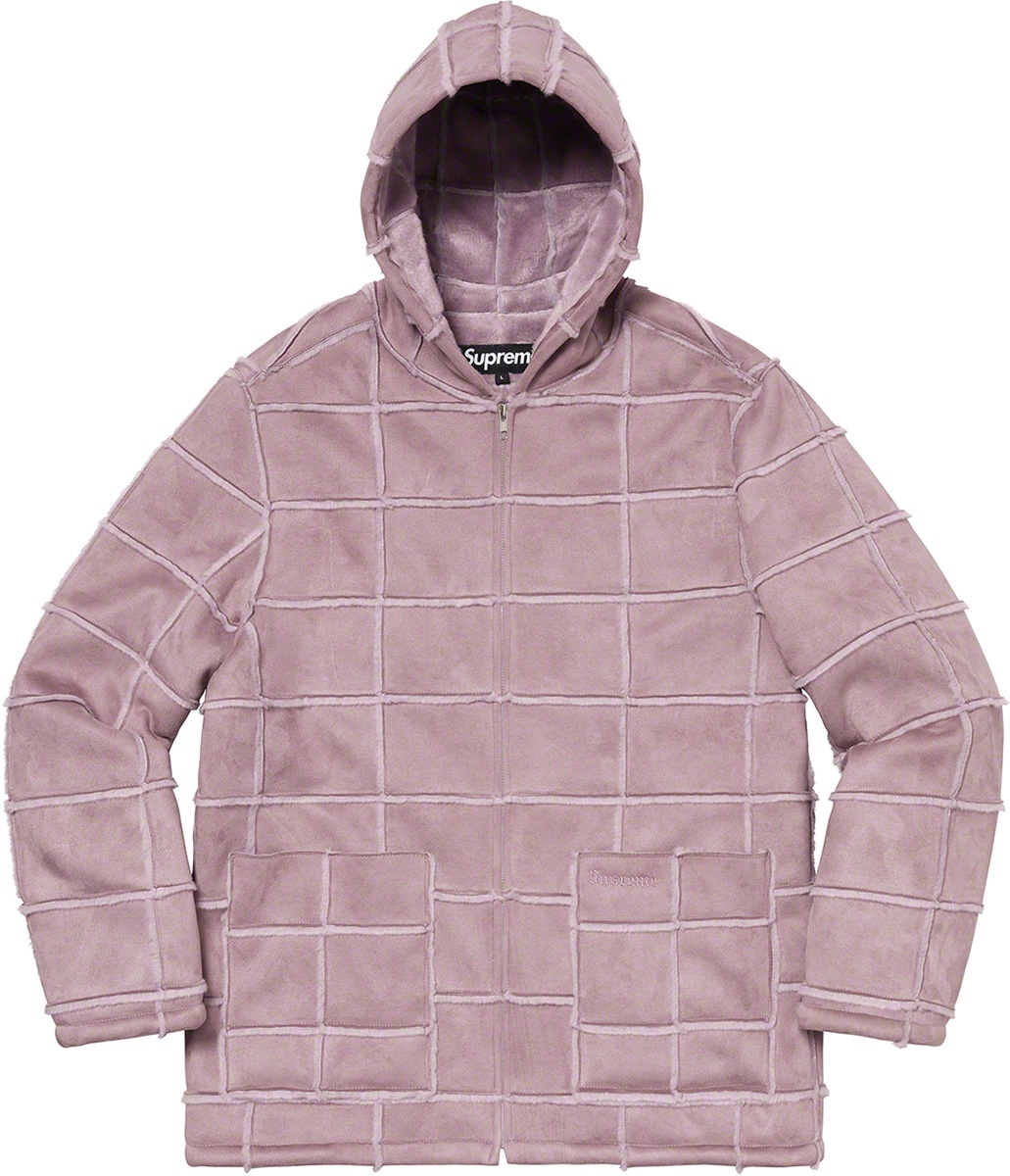Faux Suede Patchwork Hooded Jacket view 16